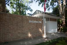 The exterior of ‘Svizzera 240 - House Tour’, the Switzerland Pavilion .