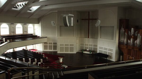 The interior of Christ Presbyterian Church in Minnesota. 