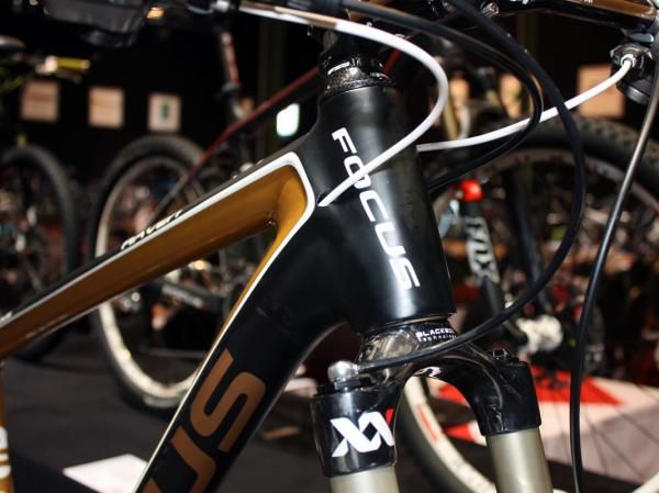 The tapered head tube on the Raven includes internal cable ports.
