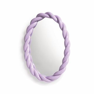 Lilac oval twisted mirror