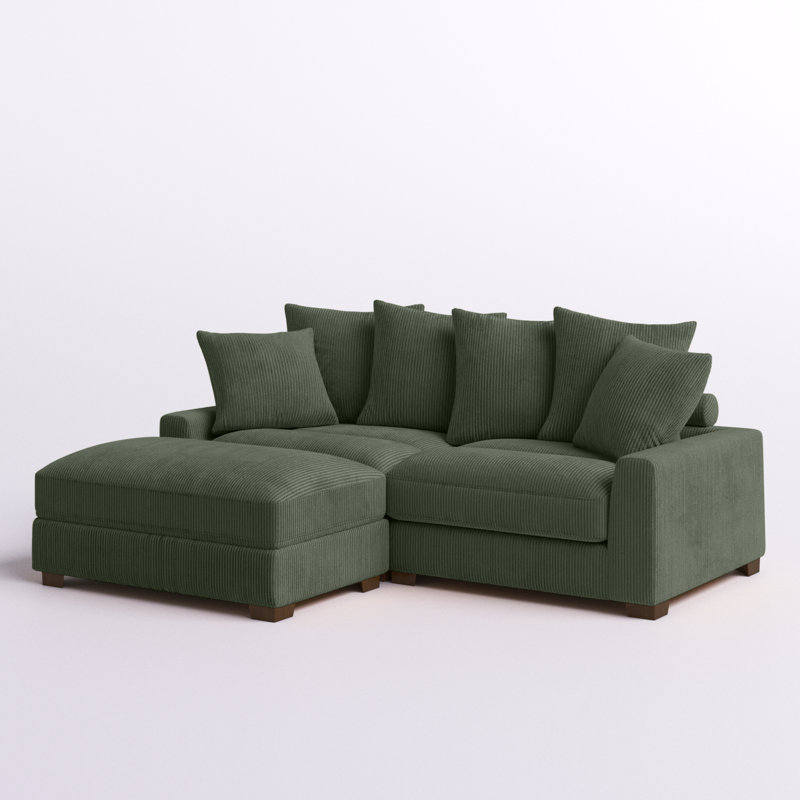 Wade Logan® Arzelia 89" Wide Reversible Corner Sectional With Ottoman & Reviews | Wayfair