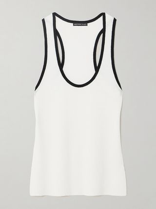 Ribbed Linen-Blend Jersey Tank