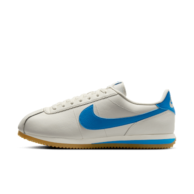 Nike Cortez Leather Men's Shoes - Sail/gum Yellow/light Photo Blue - Size 6