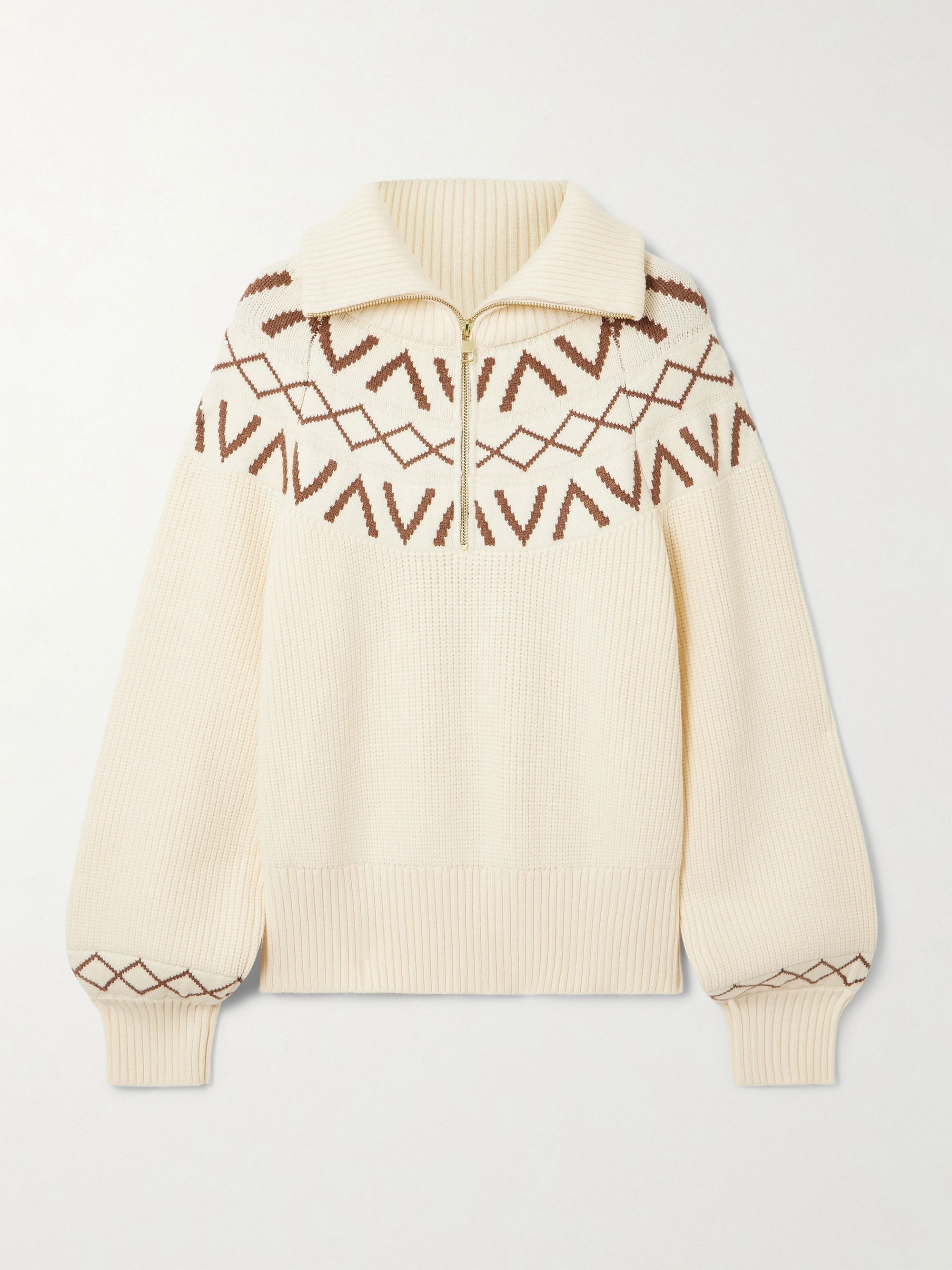Varley, Sigrid Fair Isle Knitted Half-Zip Sweater