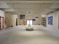 Bustamante Foundation interiors showing art exhibition