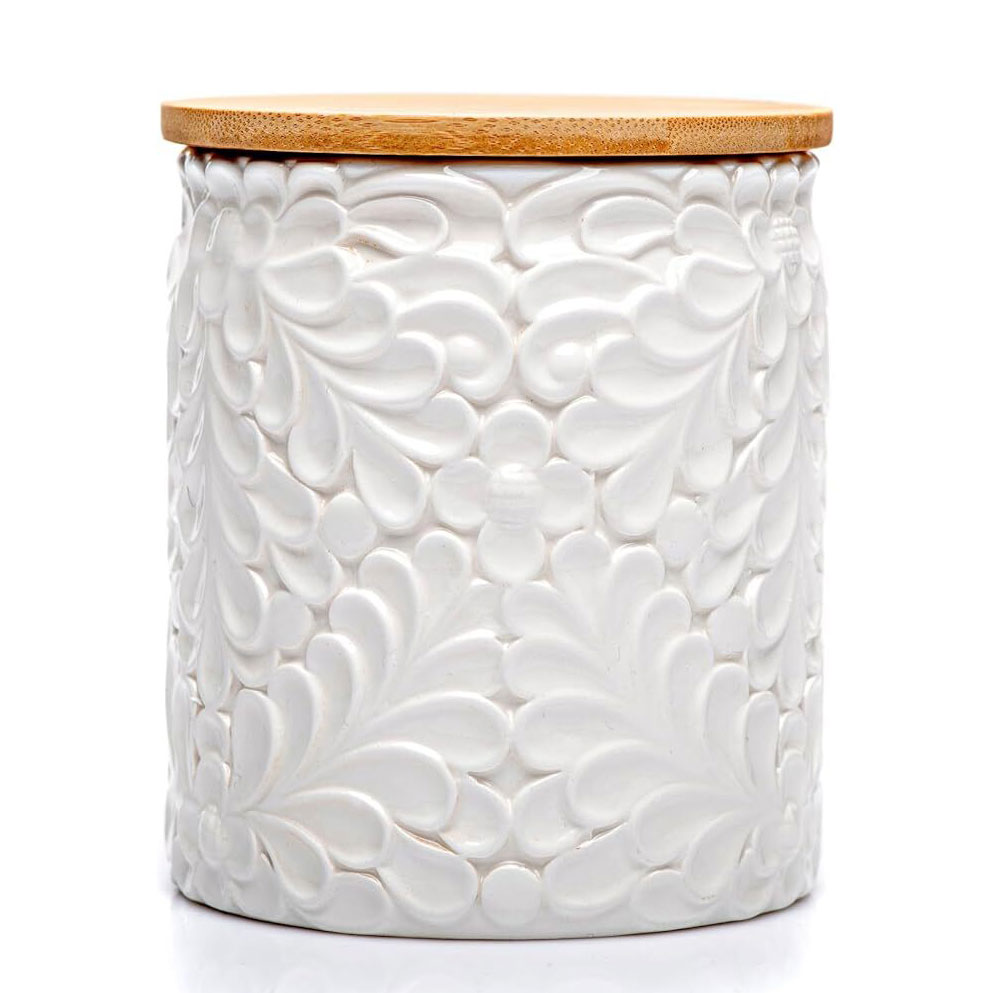 Amazon, Small Engraved Ceramic Kitchen Canister