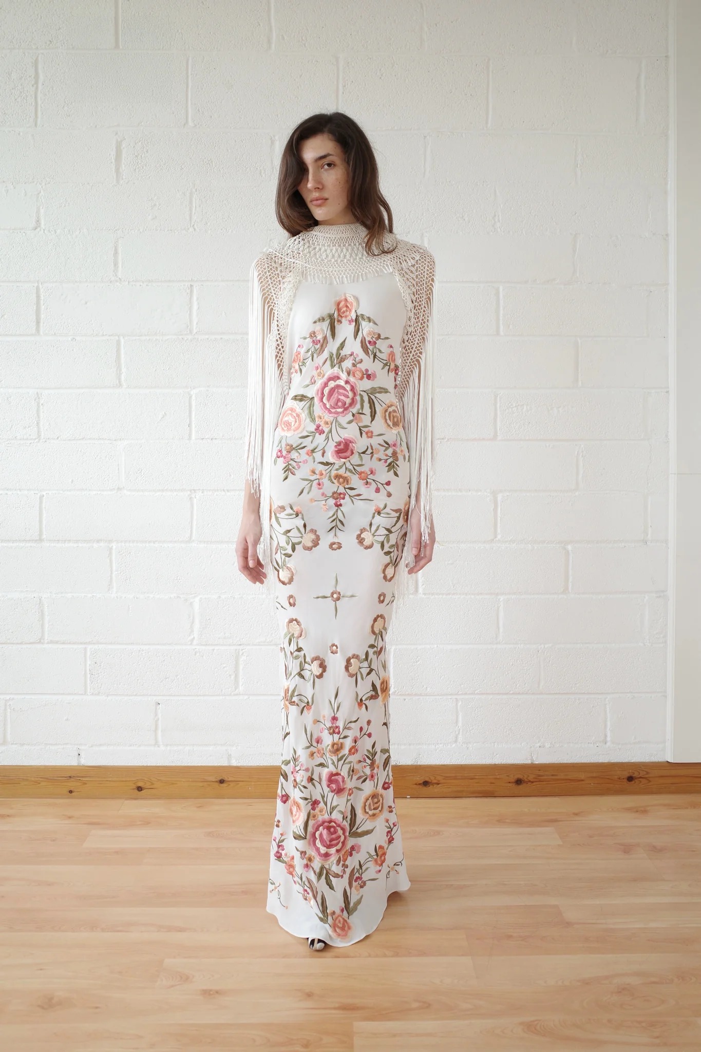 conner ives, Demi Couture Piano Shawl Gown