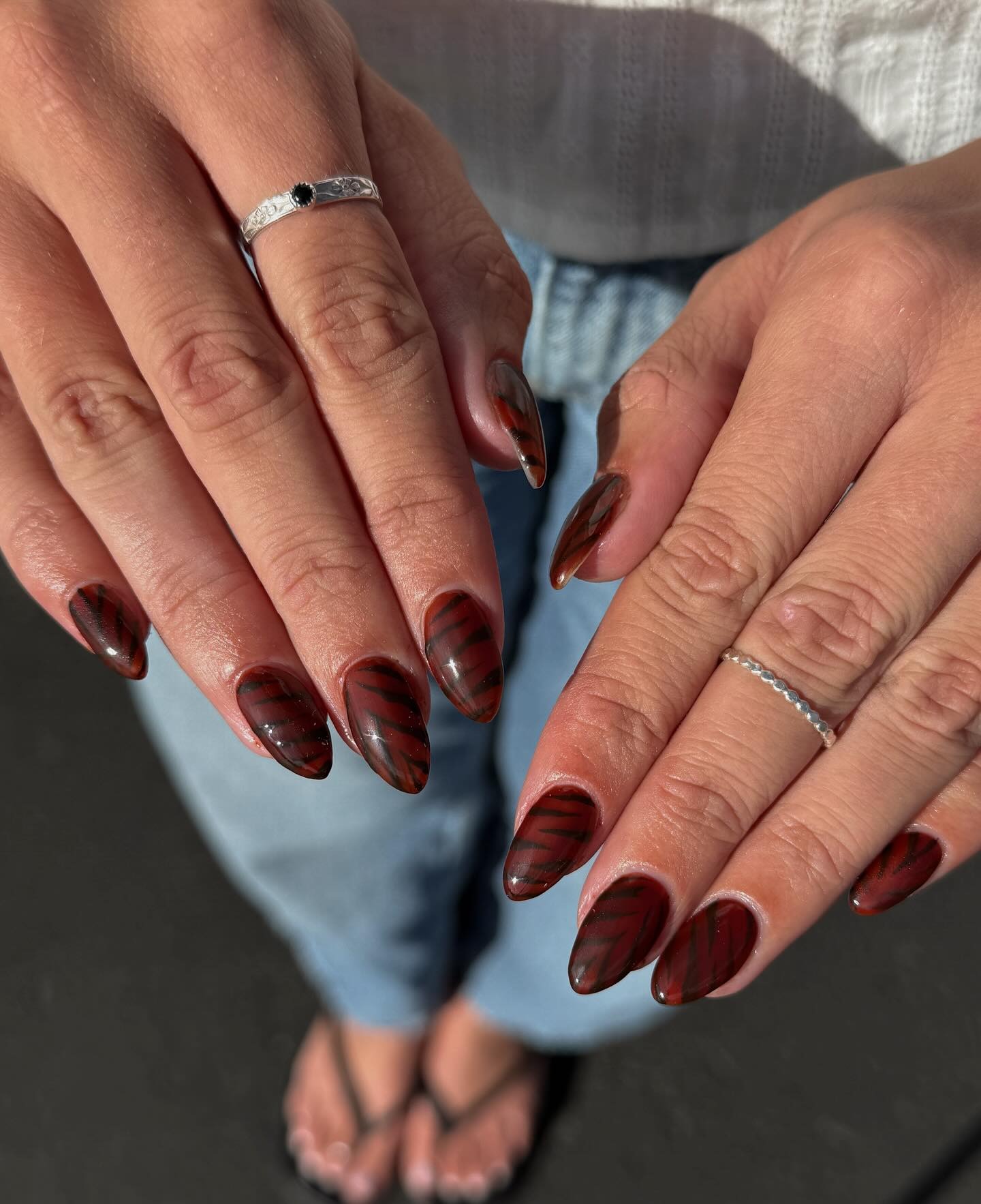 Tiger print manicure.