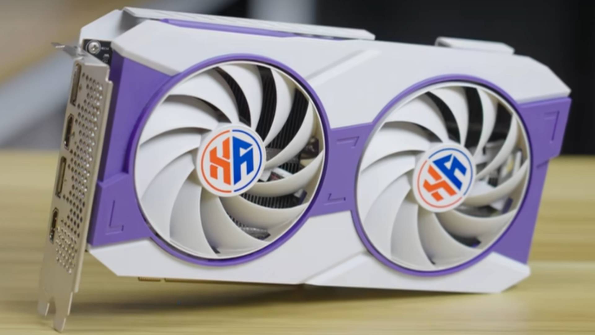 A close up of the RTX 4080M, a modded GPU unoficially released that combines laptop and desktop components of Nvidia's RTX 4080 cards.
