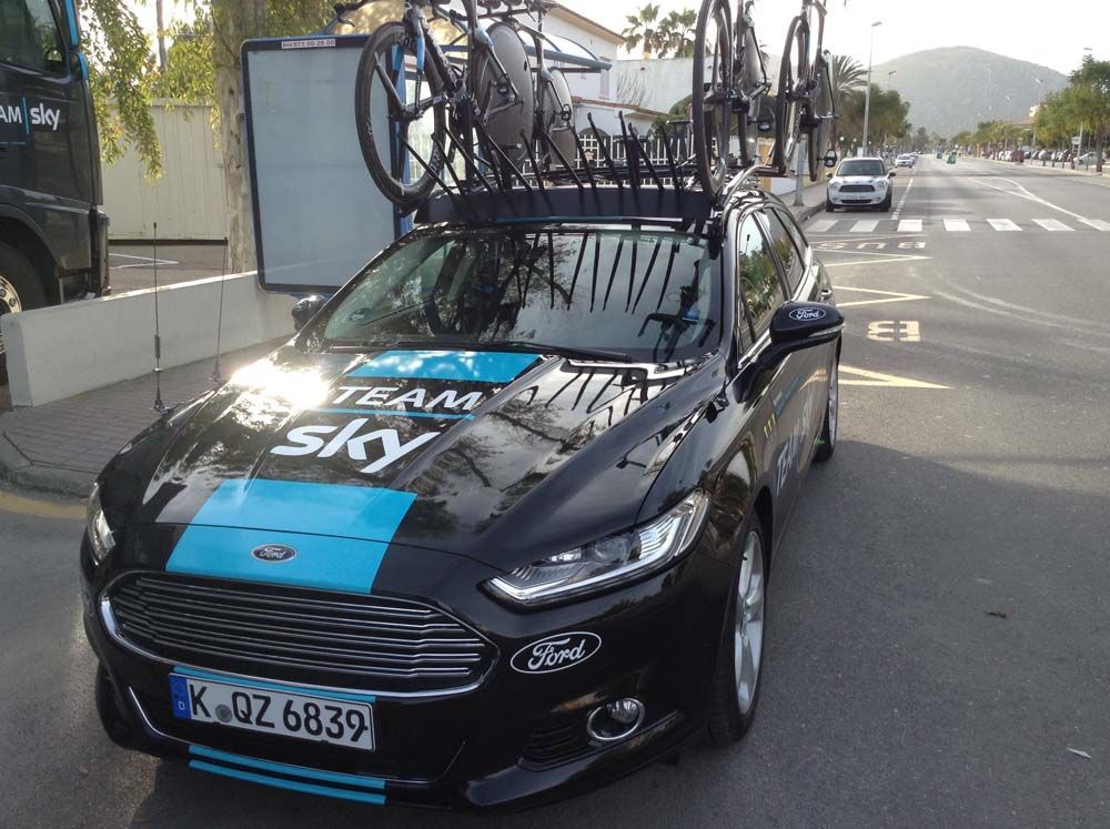 A front view of the Ford Mondeo team car
