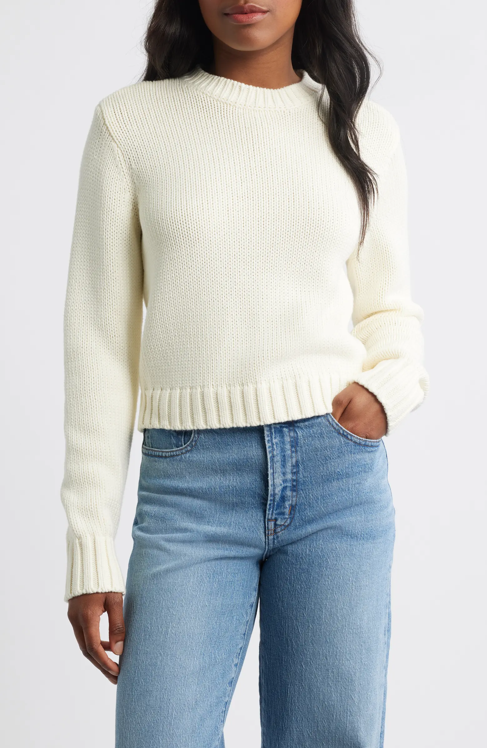 Madewell, Solid Relaxed Cotton Sweater