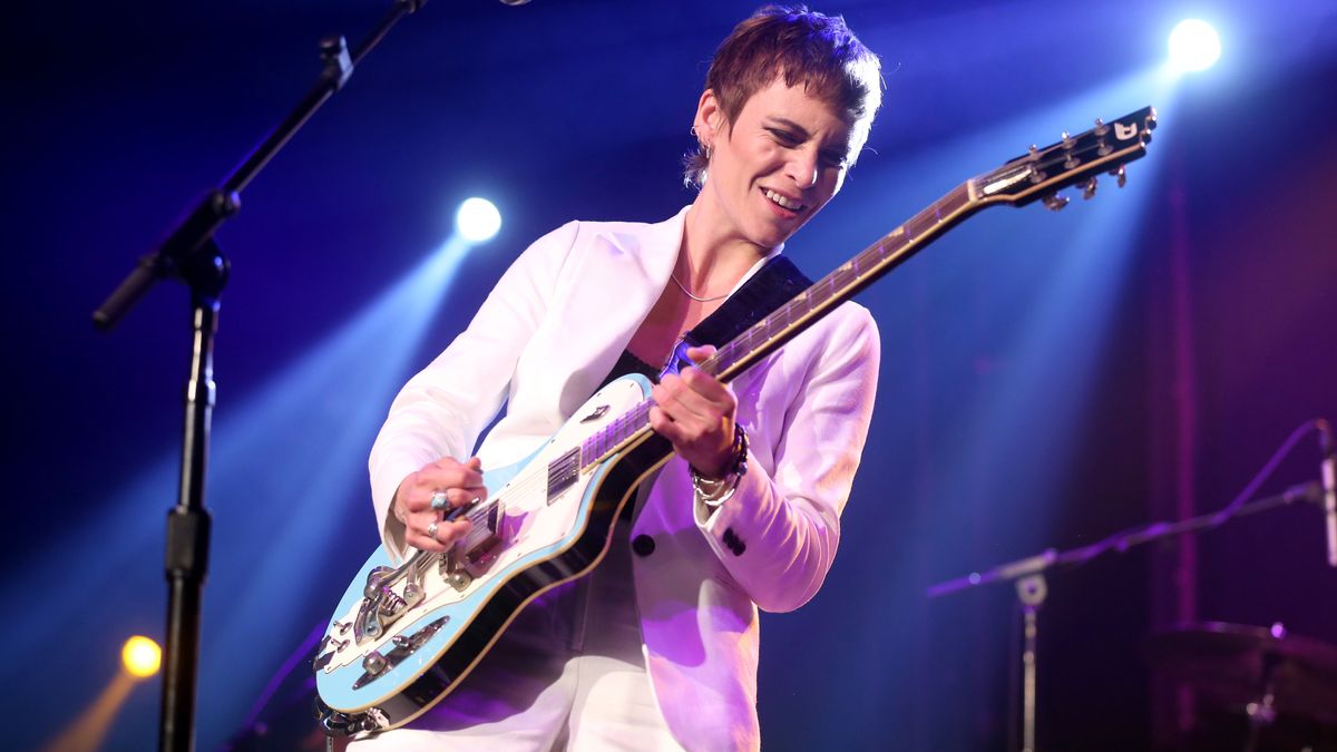 Honoree Carmen Vandenberg, recipient of the Bold Star Award, performs onstage during the 10th Annual She Rocks Awards at THE RANCH Restaurant on June 02, 2022 in Anaheim, California