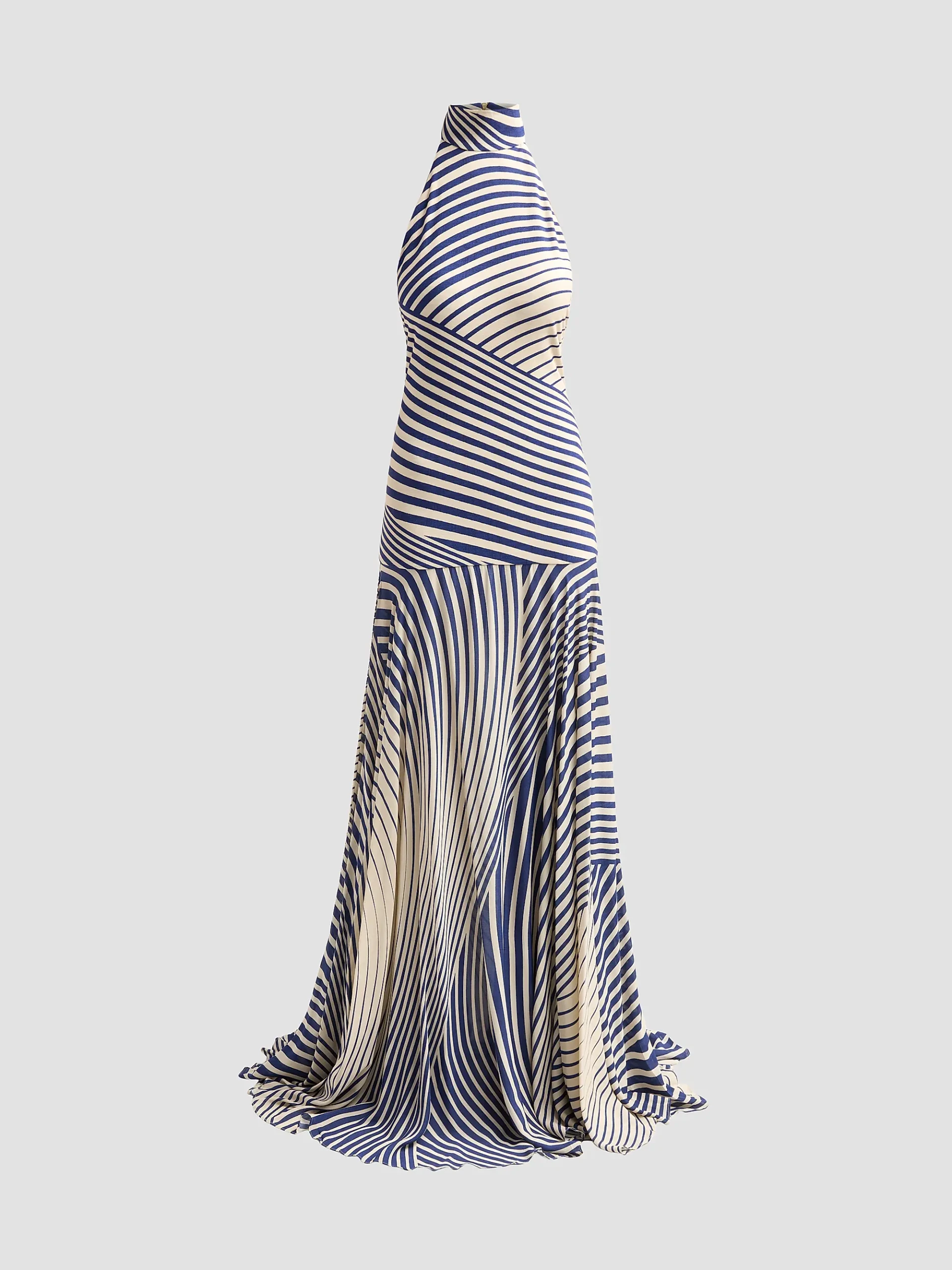 Leonore Multi-Striped Halter Maxi Dress