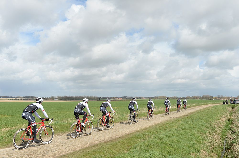 Trek-Segafredo on the Orchies secteur