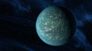 A blue-green planet