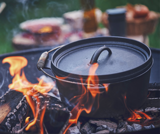 Traditional Dutch Oven on a campfire