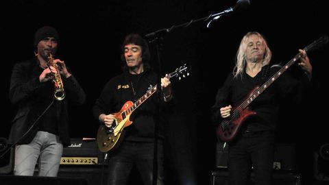 Steve Hackett live on stage with Nick Beggs and Rob Townsend