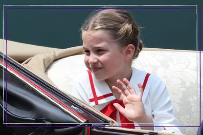 Princess Charlotte in carriage at King's birthday parade
