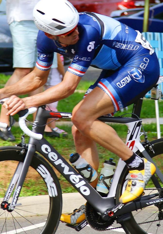 Bobby Lea (Custom Velo) tried many times to get a group to break-away, to no avail.