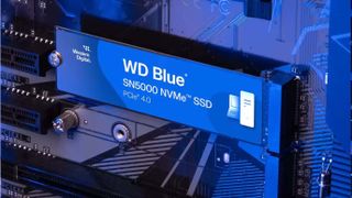 WD Blue SN5000 NVMe SSD in computer.