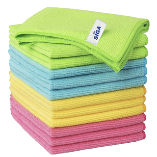 microfibre cloths in a range of colours