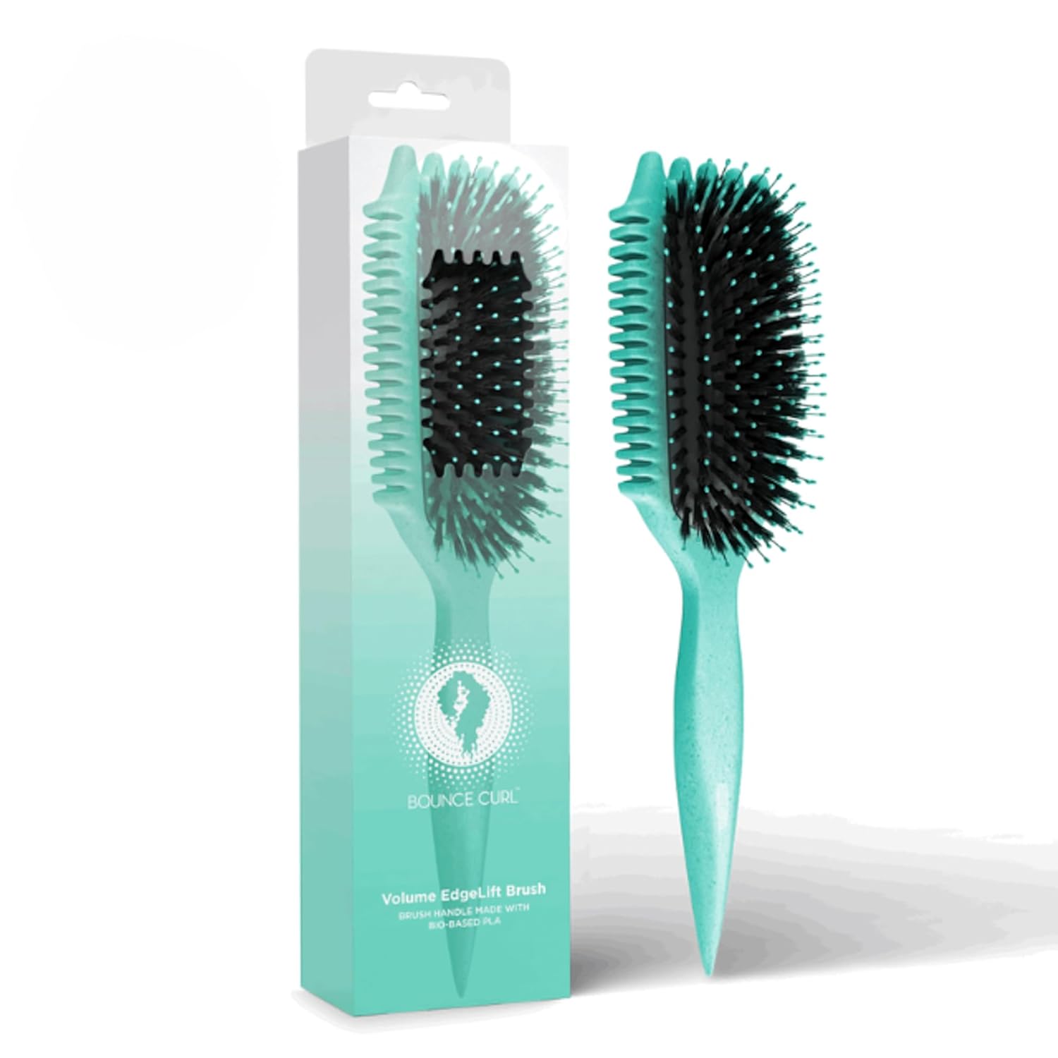Bounce Curl Volume Edgelift Brush, 5-In-1 Tool for Volumized Waves, Curls &amp;amp; Coils - Teal