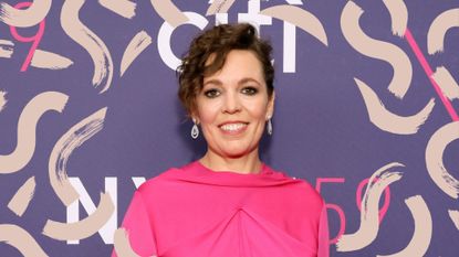 Olivia Colman on the red carpet wearing updos for short hair