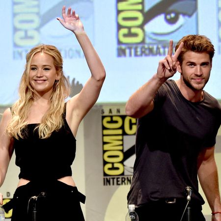 Jennifer Lawrence and Liam Hemsworth at Comic Con