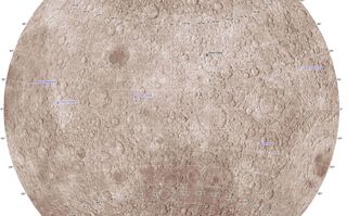 Map showing all known impacts on the moon's far side.