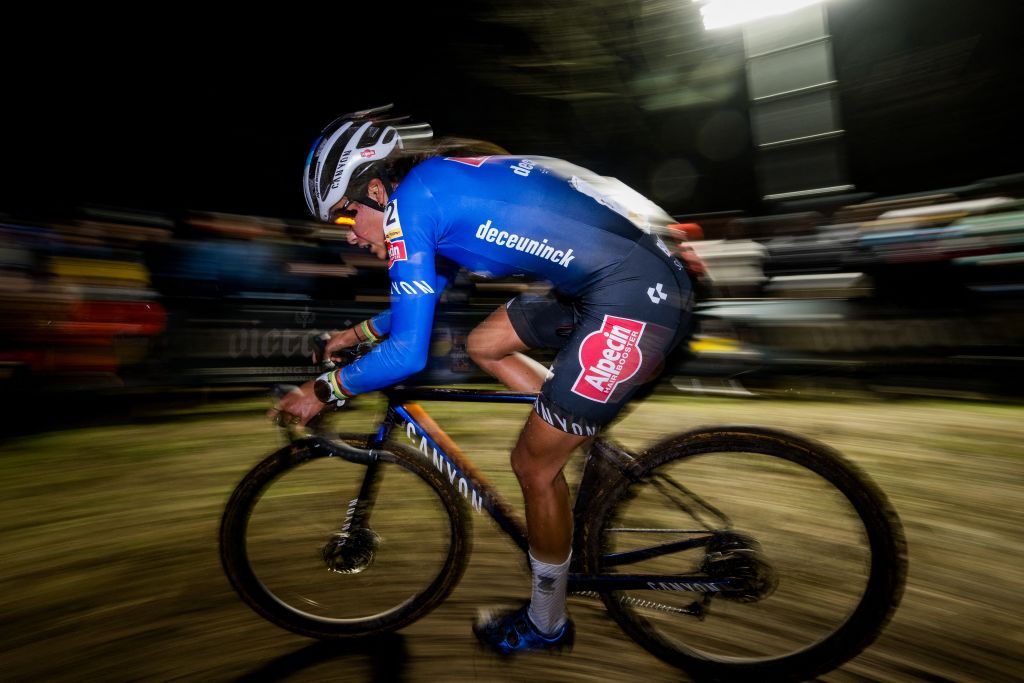 Dutch Ceylin Del Carmen Alvarado pictured in action during the women elite race of Cross Diegem cyclocross cycling event, Thursday 28 December 2023 in Diegem, stage 7/8 in the Superprestige cyclocross cycling competition. BELGA PHOTO JASPER JACOBS (Photo by JASPER JACOBS / BELGA MAG / Belga via AFP)