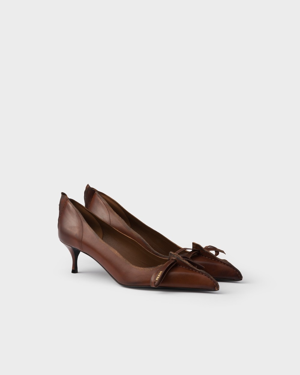 prada, Antiqued Leather Pumps