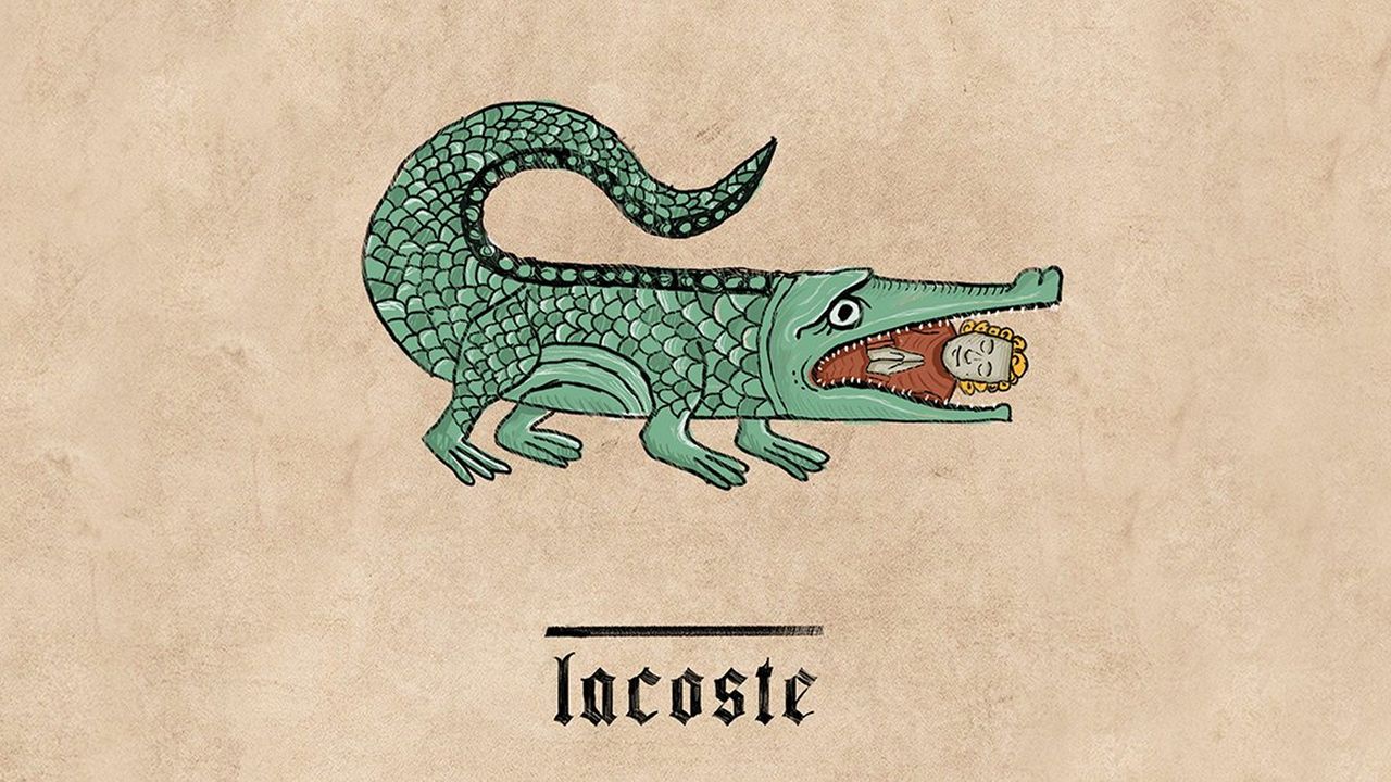 A medieval-style redesign of the Lacoste logo