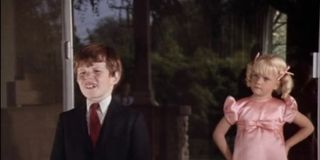 Susan Marie Olsen and Michael Lookinland as Bobby and Cindy Brady in The Brady Bunch