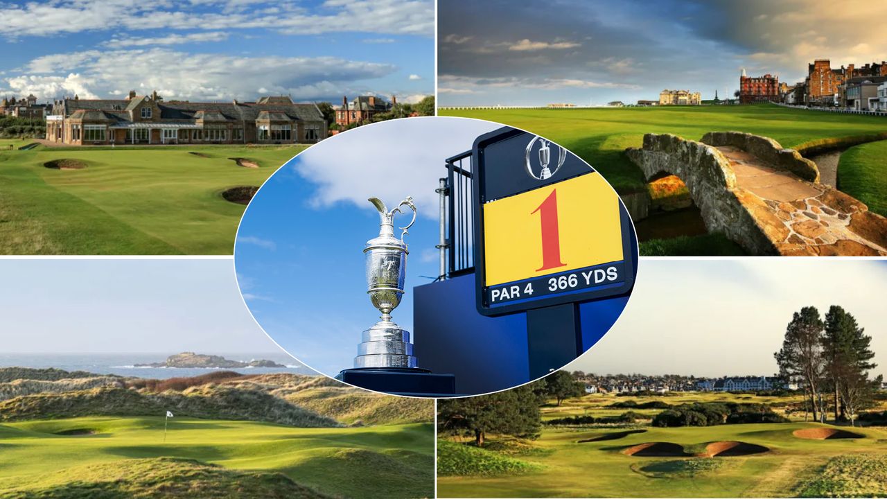 Four Open venues and the Claret Jug