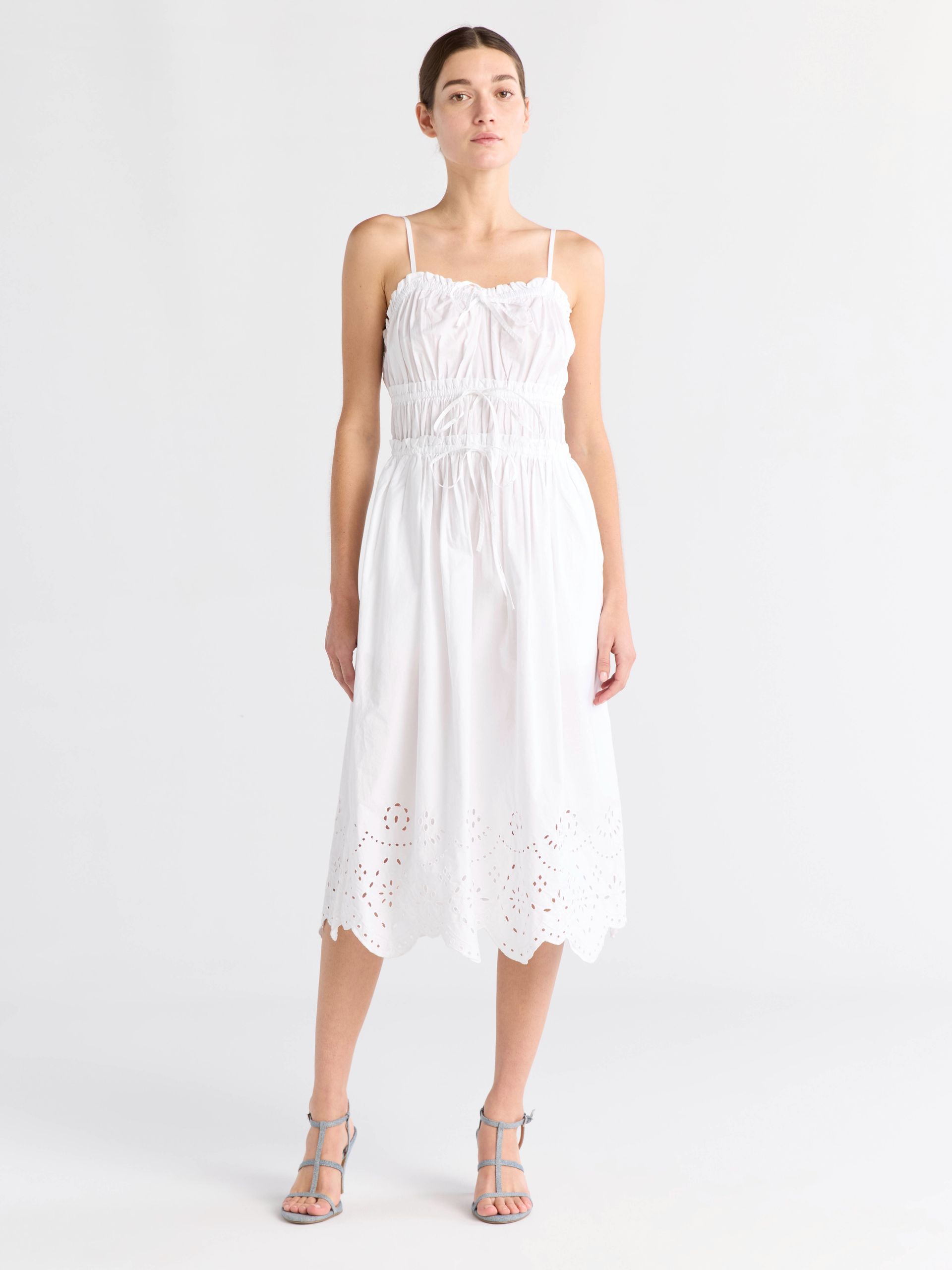 Free Assembly, Free Assembly Women's Sleeveless Cotton Midi Dress With Bow Front, Sizes Xs-Xxl