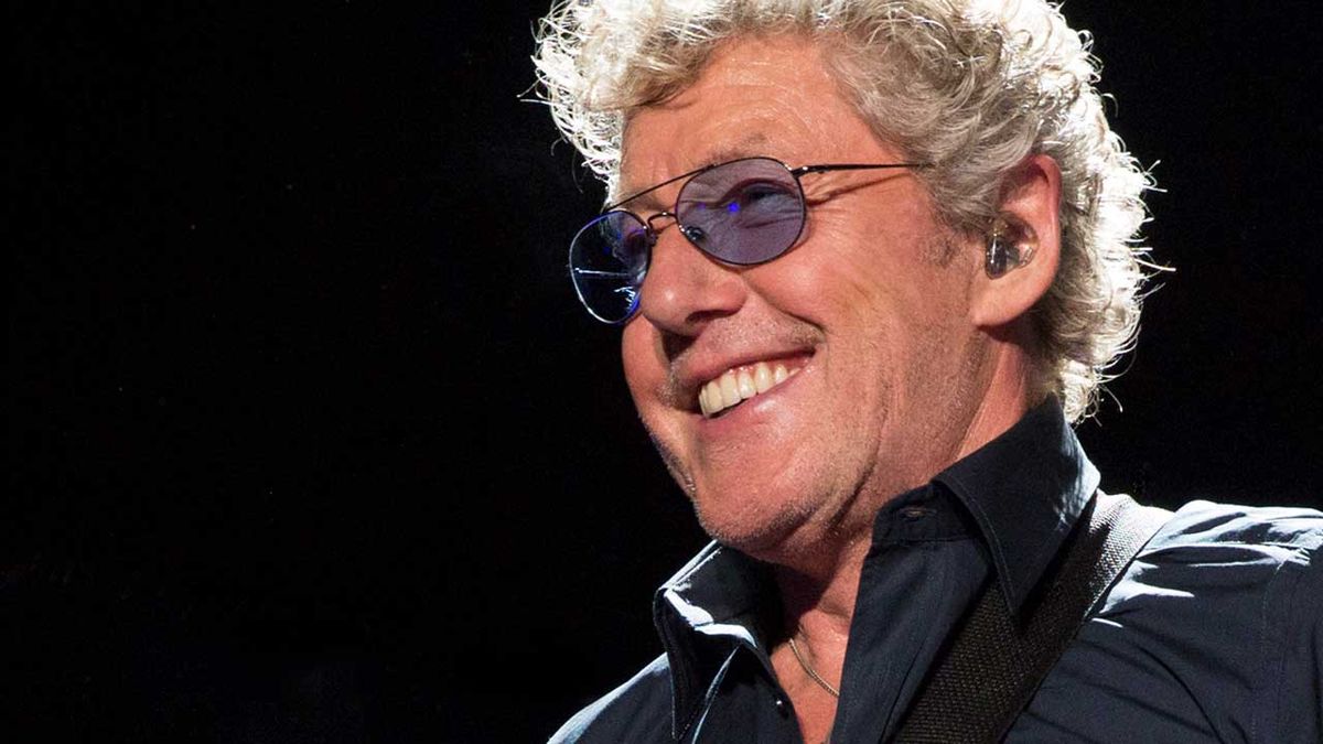 Roger Daltrey onstage smiling