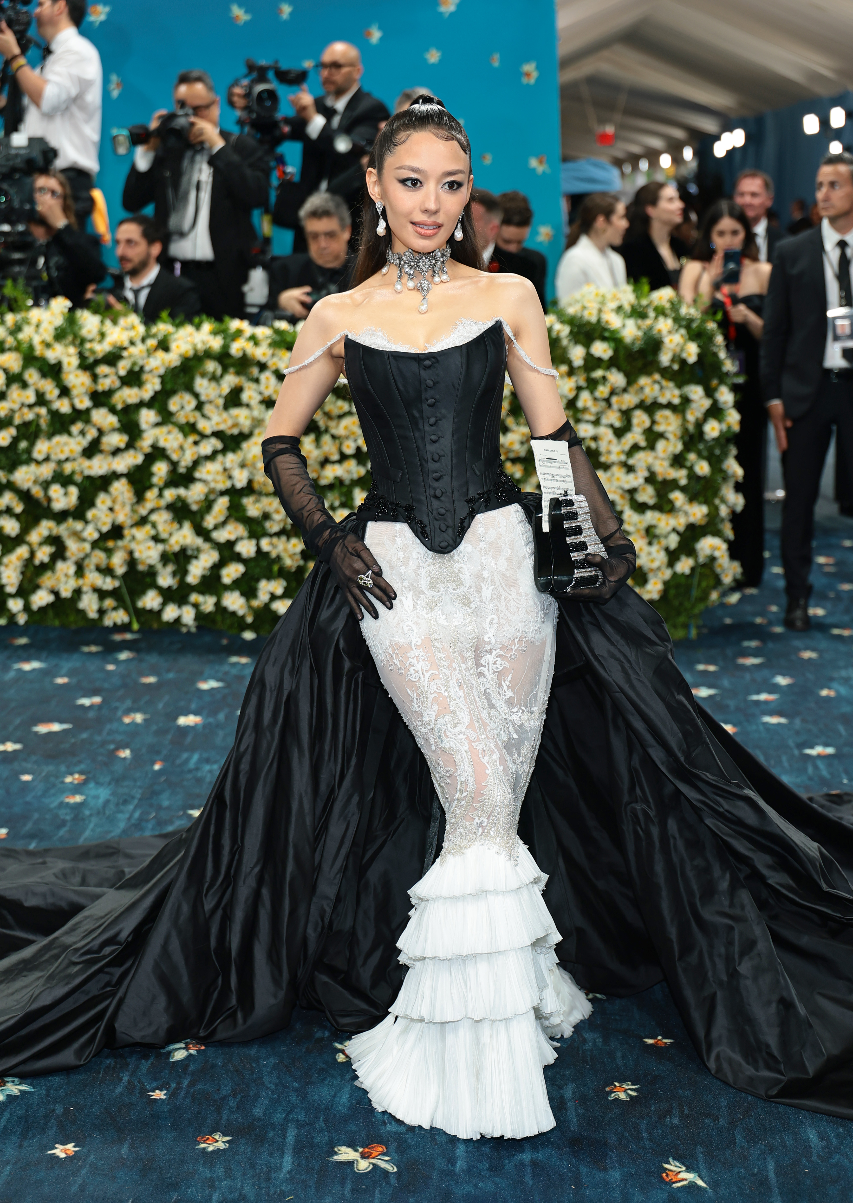 Gina Alice Redlinger attends the 2025 Met Gala Celebrating "Superfine: Tailoring Black Style" at Metropolitan Museum of Art on May 05, 2025 in New York City. (Photo by Dimitrios Kambouris/Getty Images for The Met Museum/Vogue)