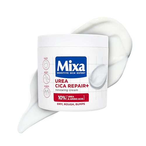 Mixa Body Cream, Urea Cica Repair+ Renewing Cream, Body Moisturiser for Dry, Rough, Bumpy Skin, With 10% Urea and Niacinamide, Hypoallergenic, 400ml