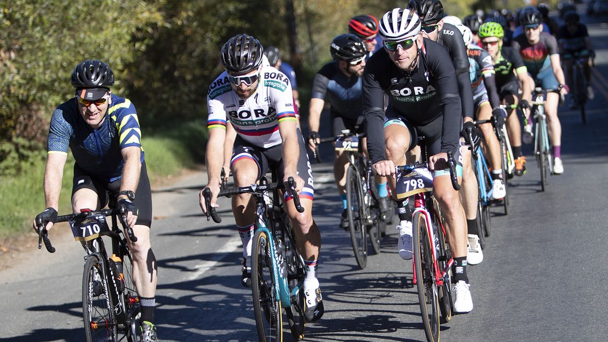 Peter Sagan rode his Sagan Collection S-Works Roubaix for the event