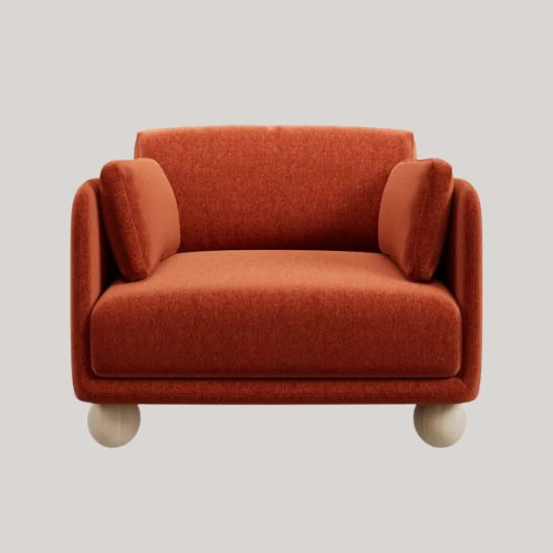 Armitage Chenille Snuggle Chair With Ball Feet