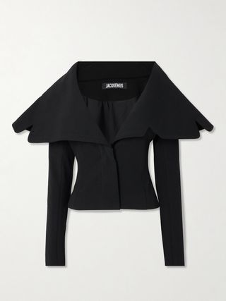 Giacca Layered Textured-Crepe Blouse