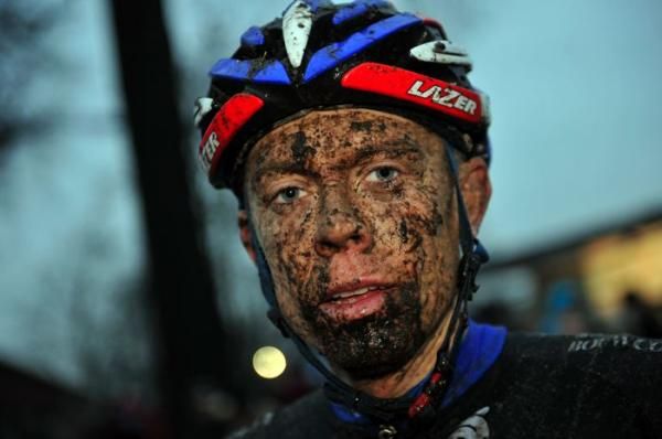 Muddy faces abound at the finish in Loenhout.