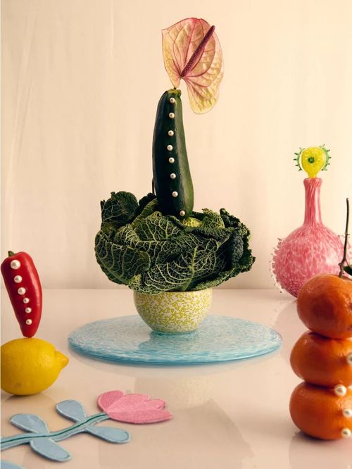 Footed Glass Cakestand and Bowl