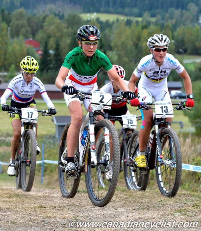 Julie Bresset (BH - SR Suntour - KMC) and Eva Lechner (Team Colnago Sudtirol)