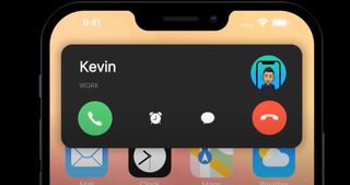 iOS concept showing new call notification