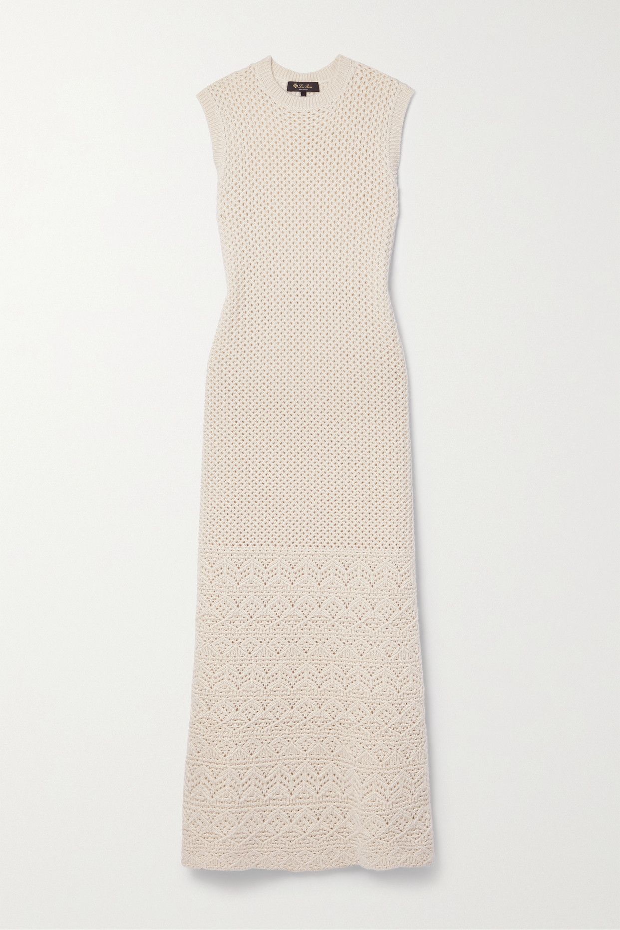 Engadin Pointelle-Knit Cashmere Maxi Dress