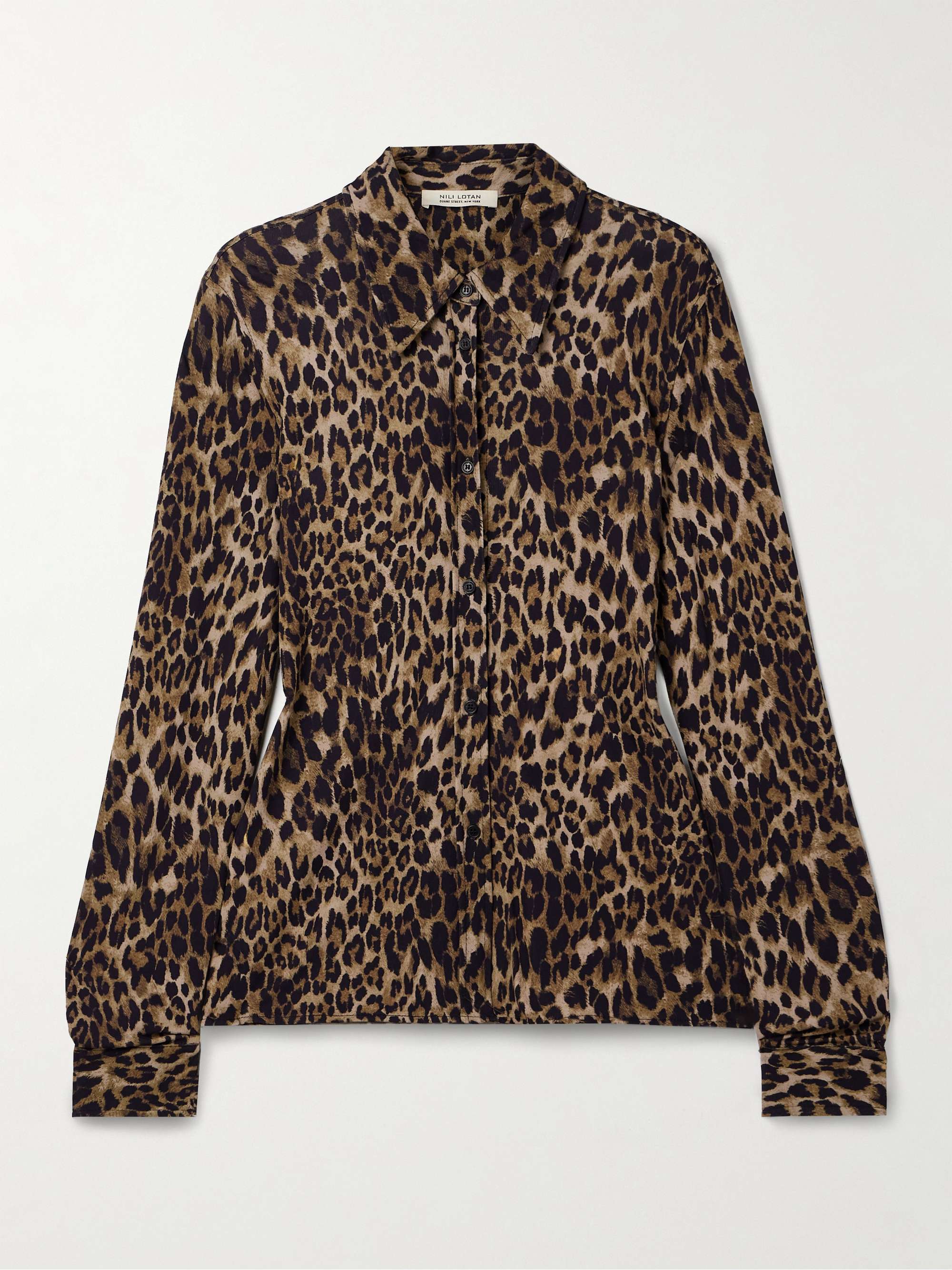 Celestine Leopard-Print Crepe Shirt