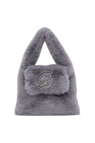 Blumarine Gray Faux-Fur Bag