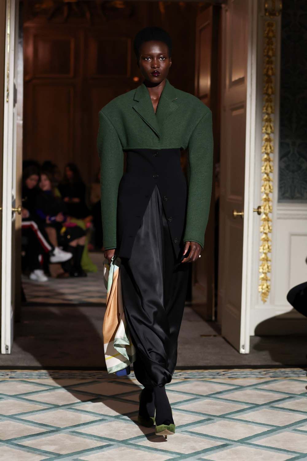 on the runway at London Fashion Week AW23