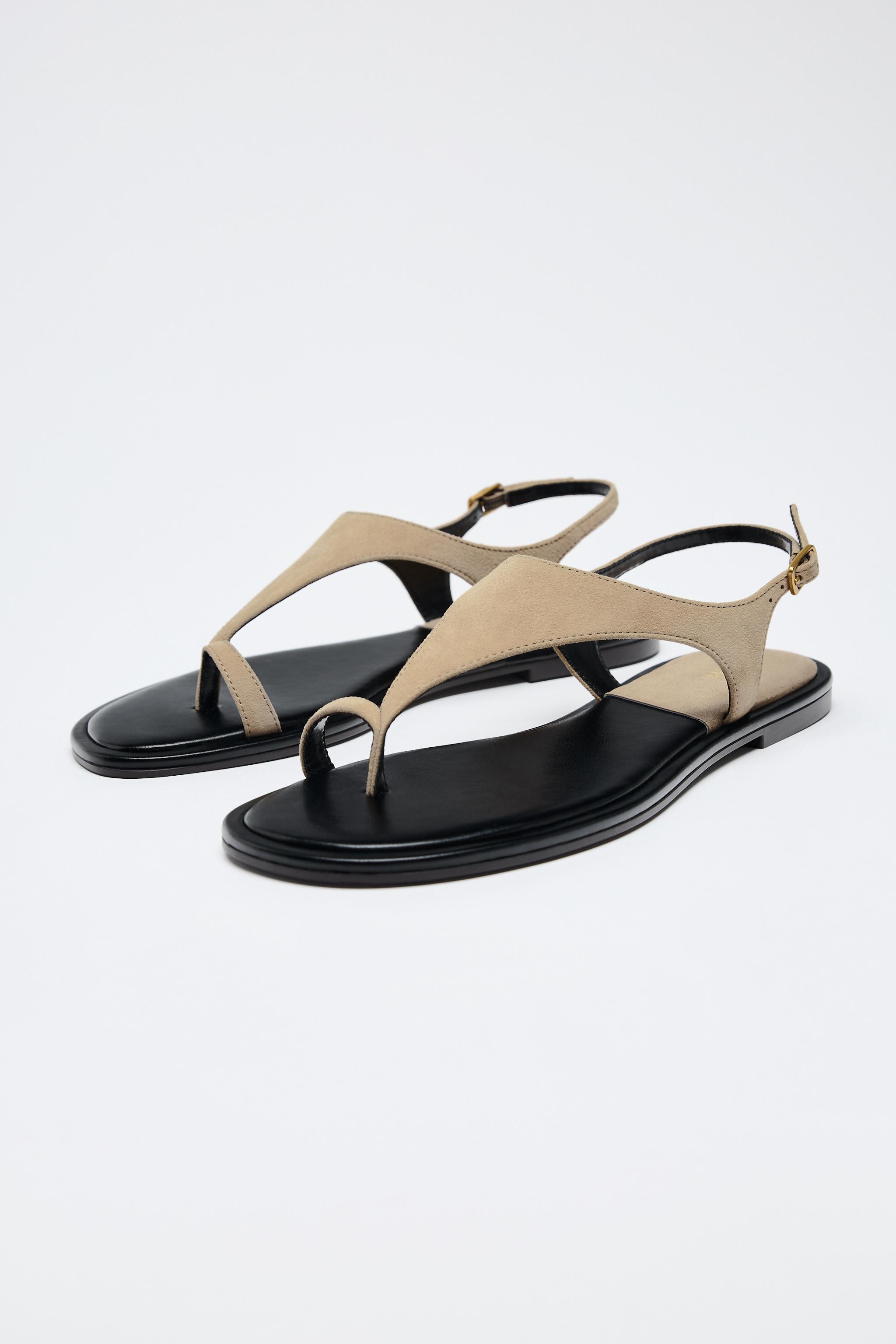 Suede Toe-Post Sandals